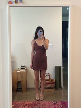 aritzia evie crochet mini dress xxs